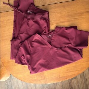 Burgundy Women's Scrub Set